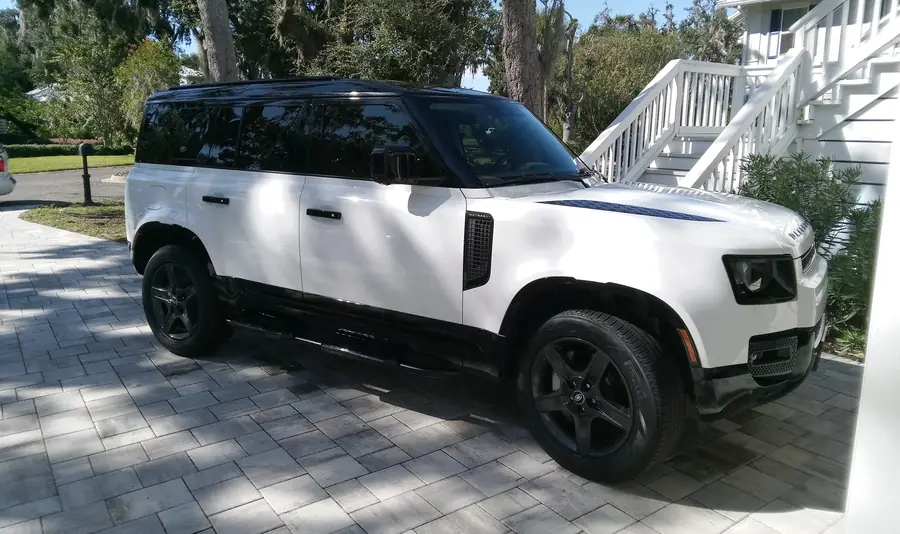 A Land Rover Defender, detailed